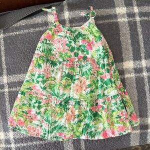Janie and Jack Green and Pink Floral Dress size 6-12 months nwt